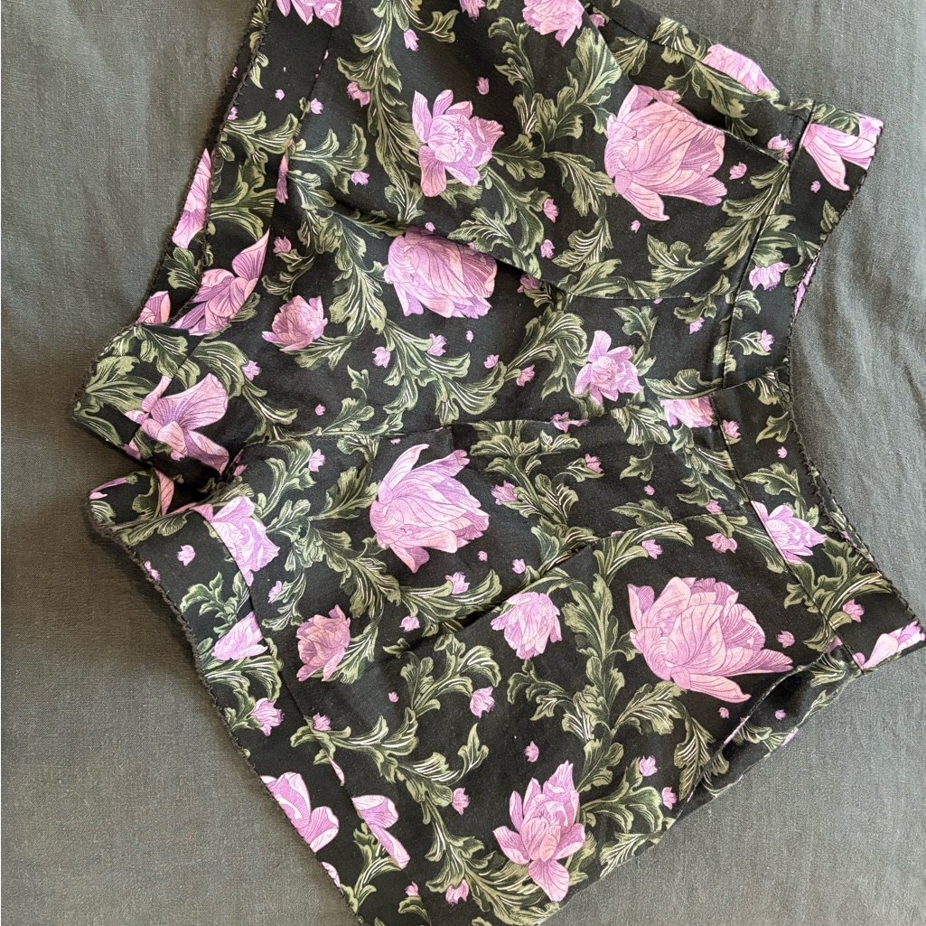 Agua By Agua Bendita Toronjil Linen Floral High Waist Shorts